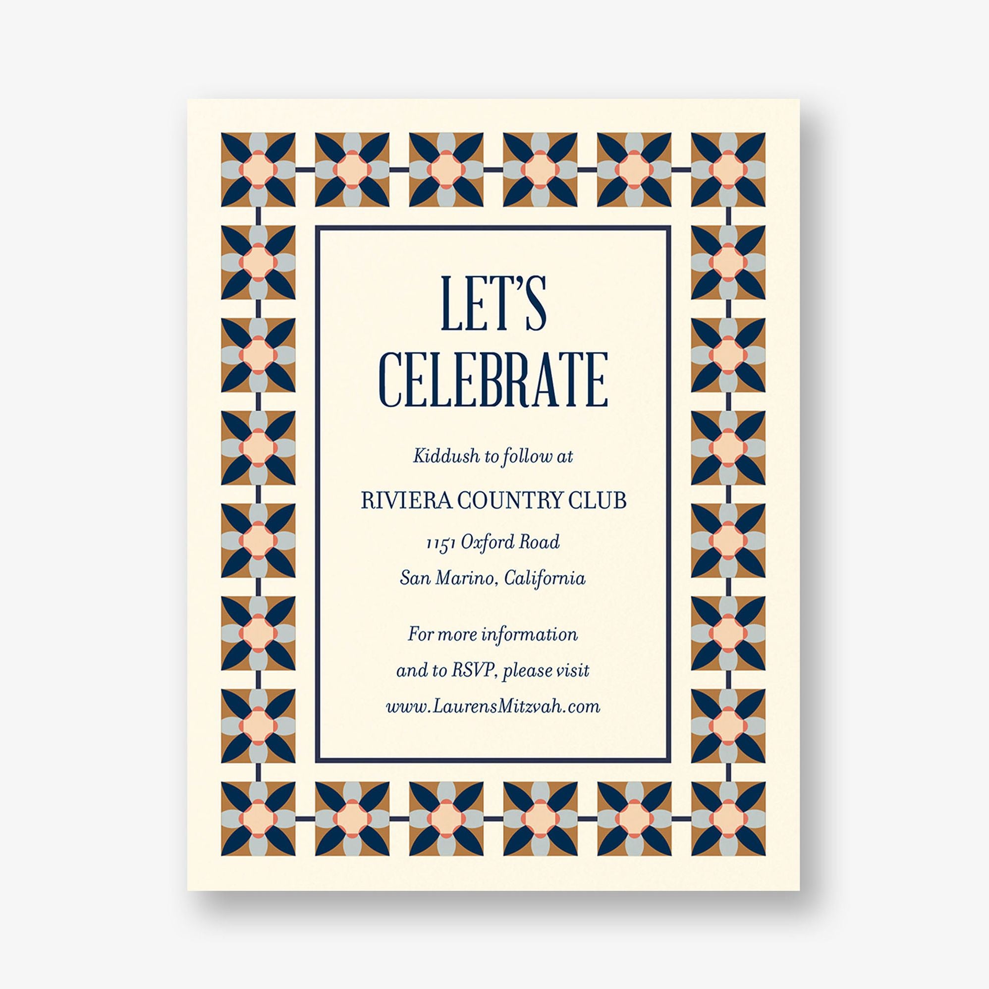 Floral Tile Bat Mitzvah Information