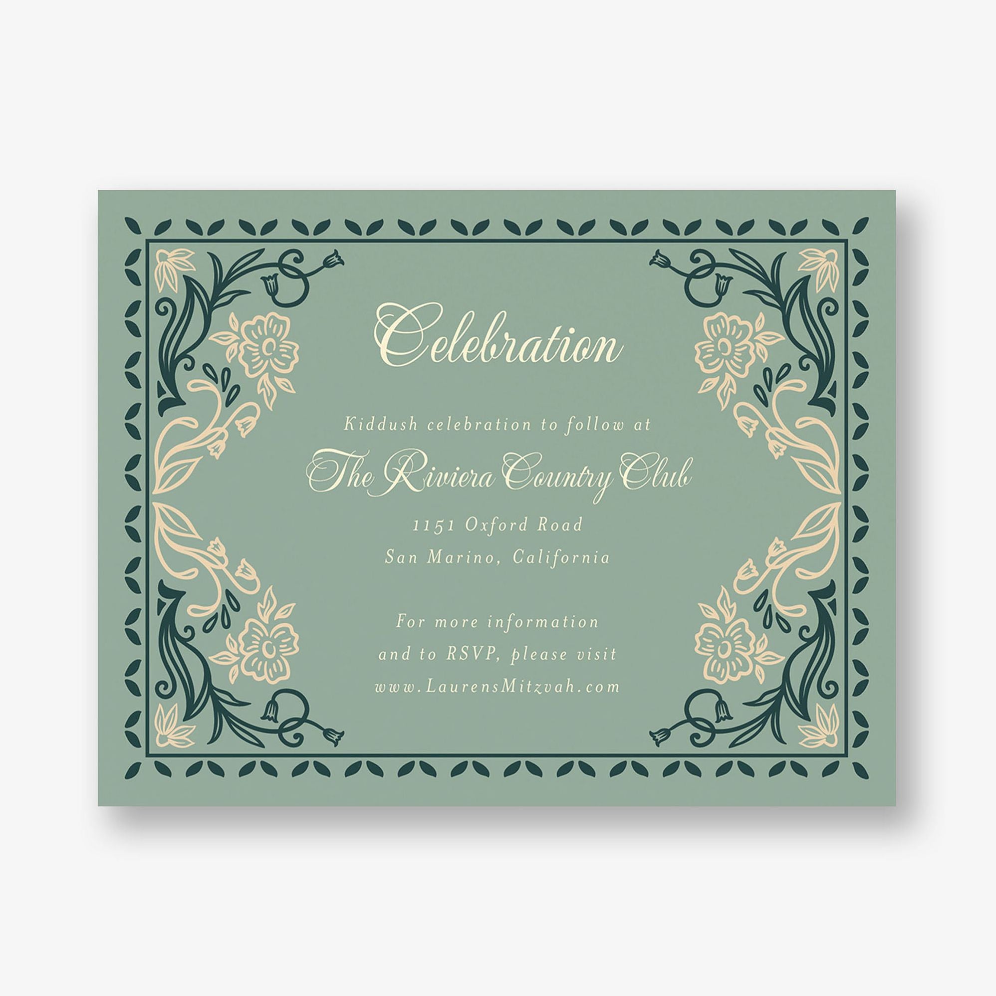 Folk Floral Bat Mitzvah Information