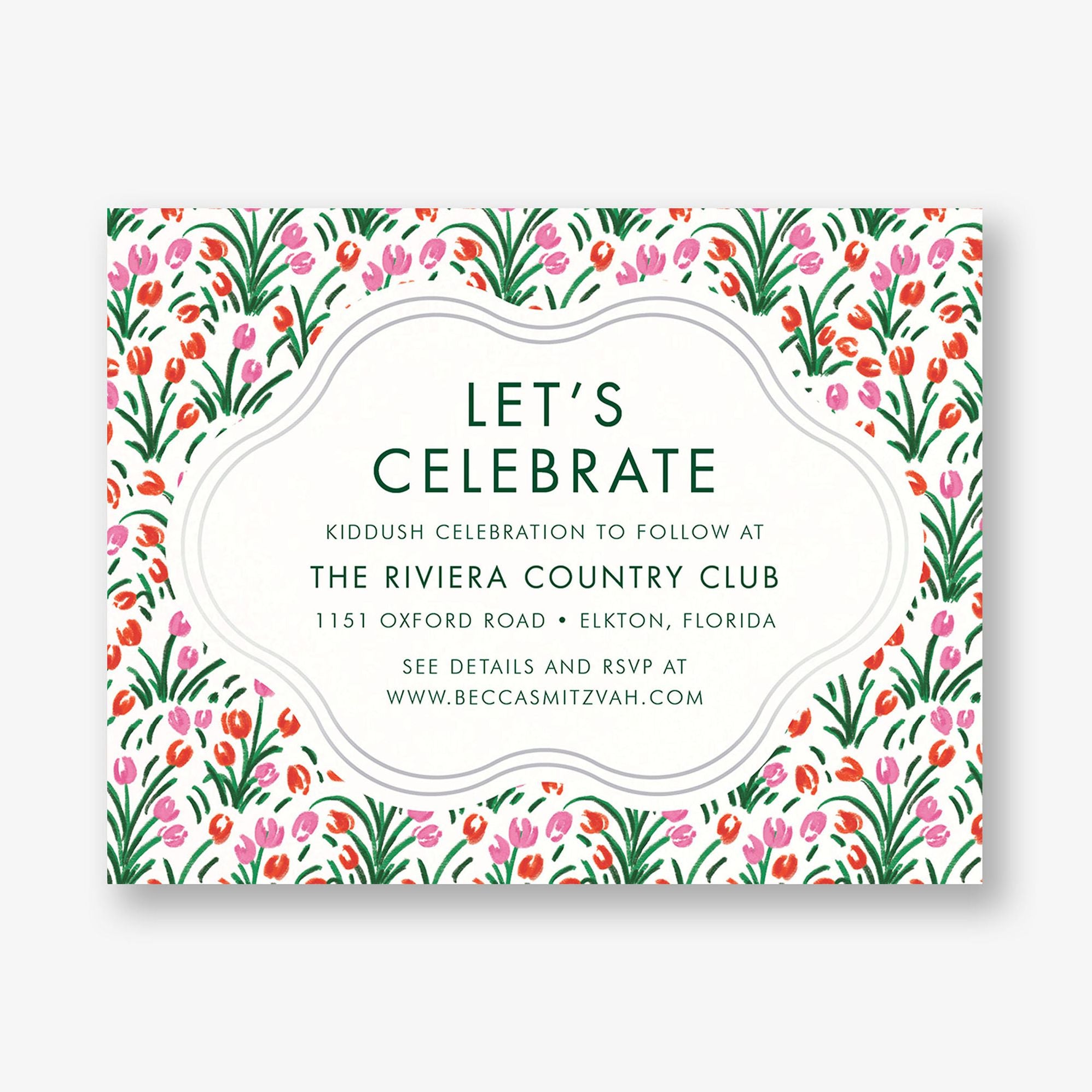 Tulip Field Foil Bat Mitzvah Information
