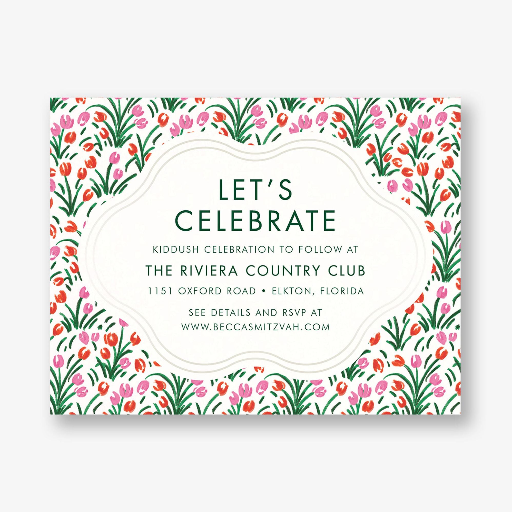 Tulip Field Foil Bat Mitzvah Information