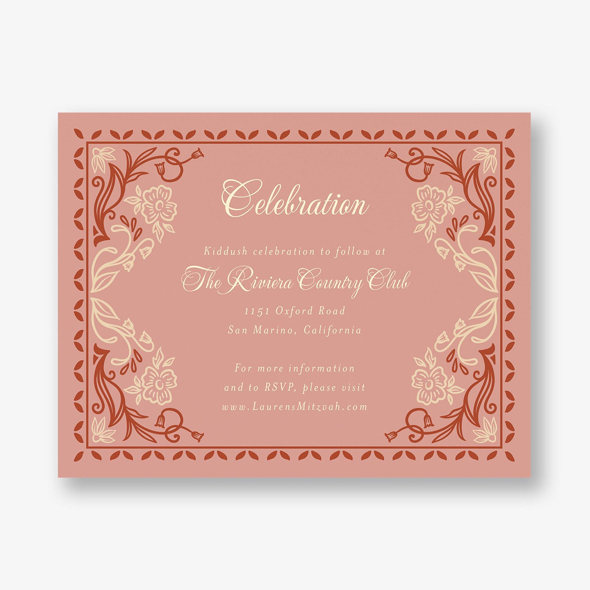 Folk Floral Bat Mitzvah Information