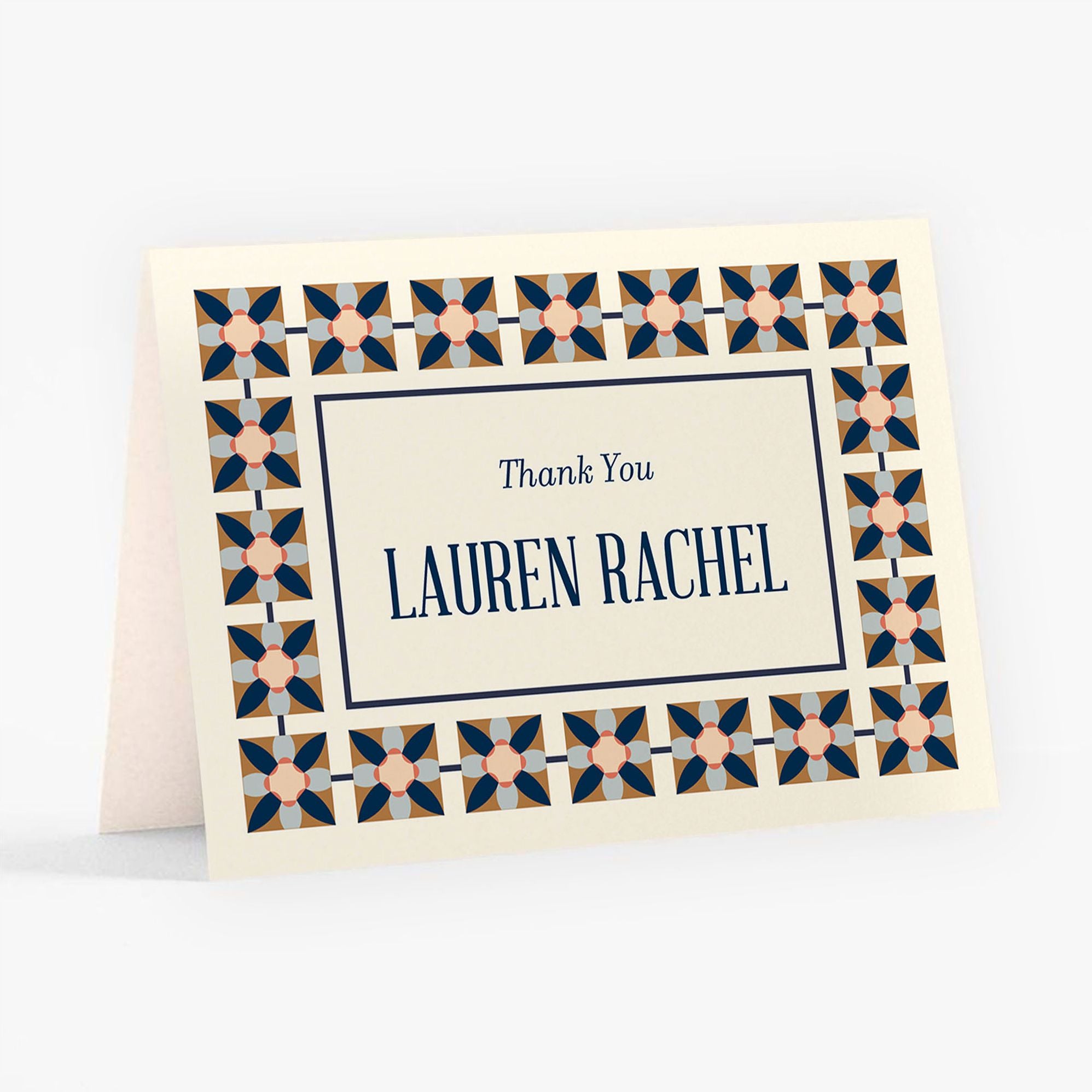 Floral Tile Bat Mitzvah Stationery