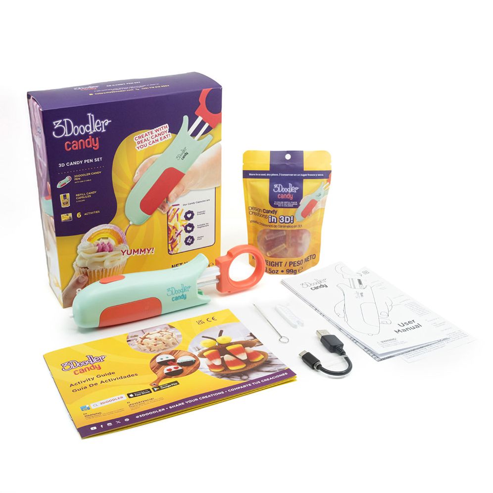 3Doodler Candy 3D Pen Set for Kids, Create with Real Candy You Can Eat, Easy to Use, Activity Guide and Refill Candy Included, Boys & Girls Ages 6+