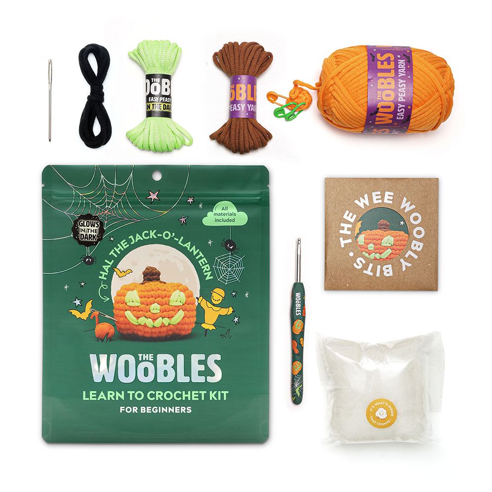 Hal the Jack-o-Lantern Glow in the Dark Learn to Crochet kit