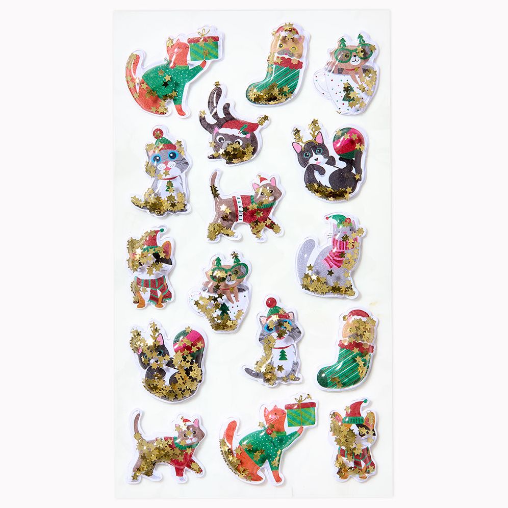 Holiday Cats Shaker Sticker Sheet
