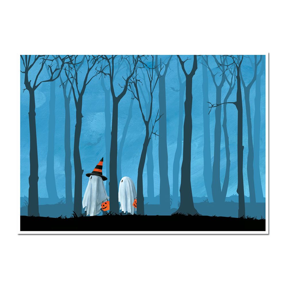 Ghosts in Forest Halloween Card