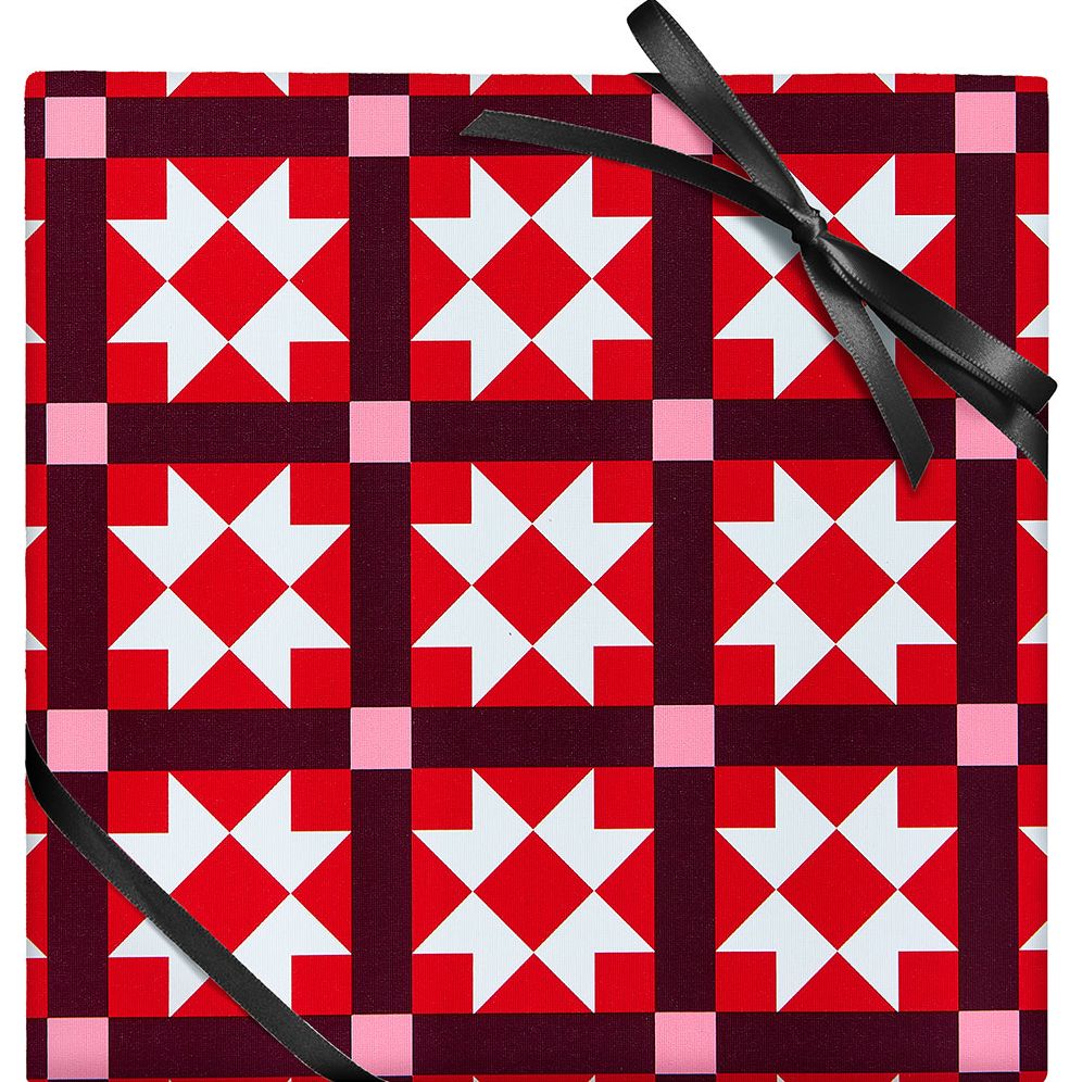 Red Quilt Textured Wrapping Paper