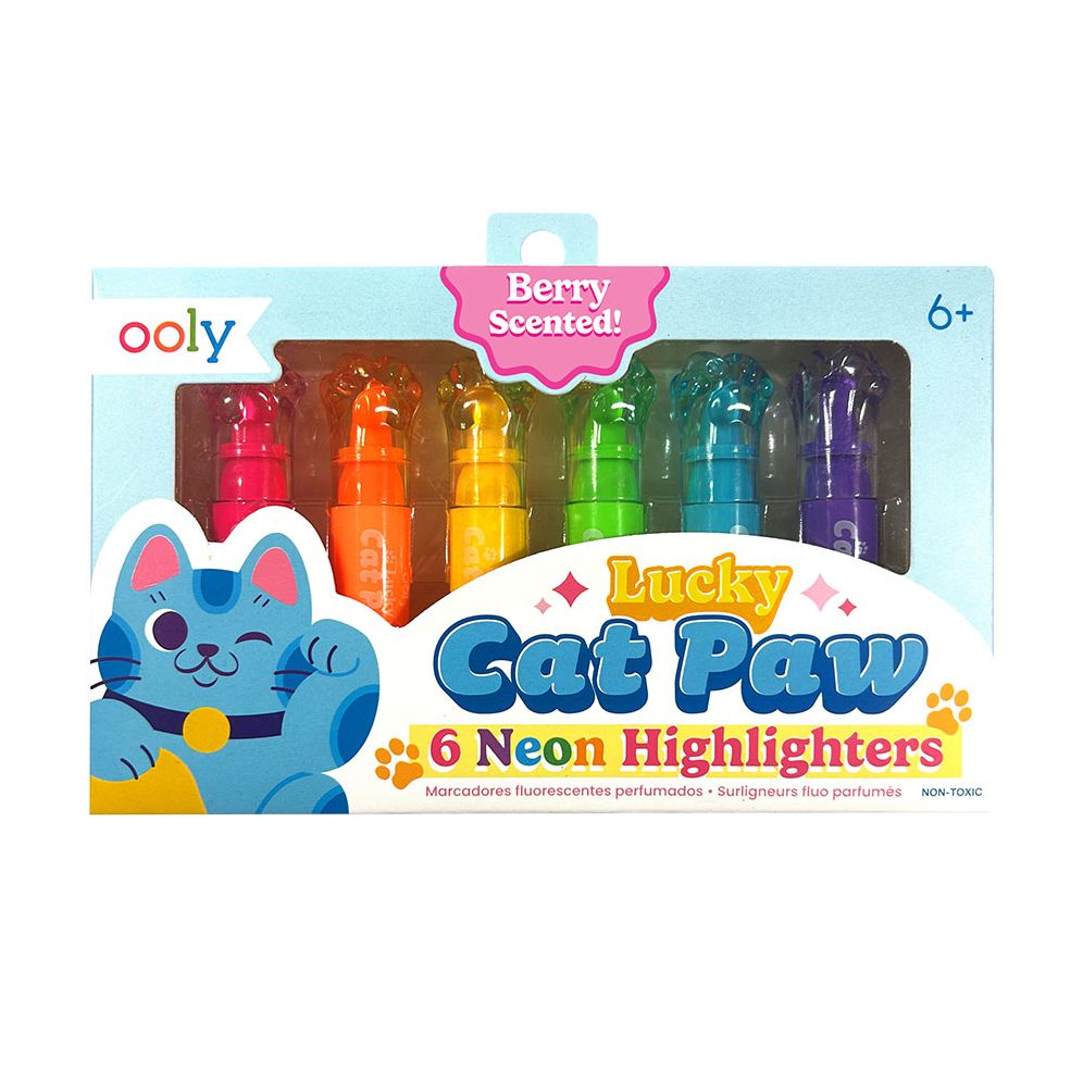 Lucky Cat Paw: Neon Highlighters - Grape Scent (Set of 6)