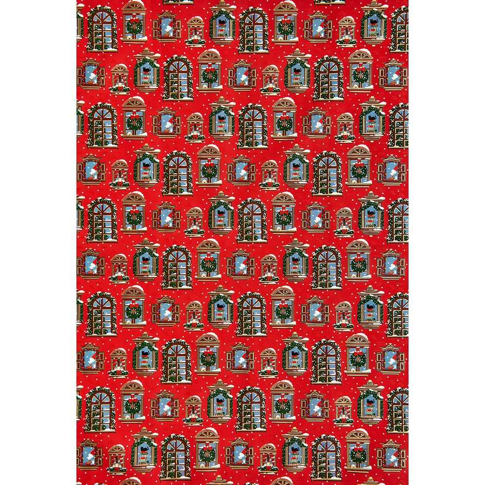 Holiday Windows Stone Wrapping Paper