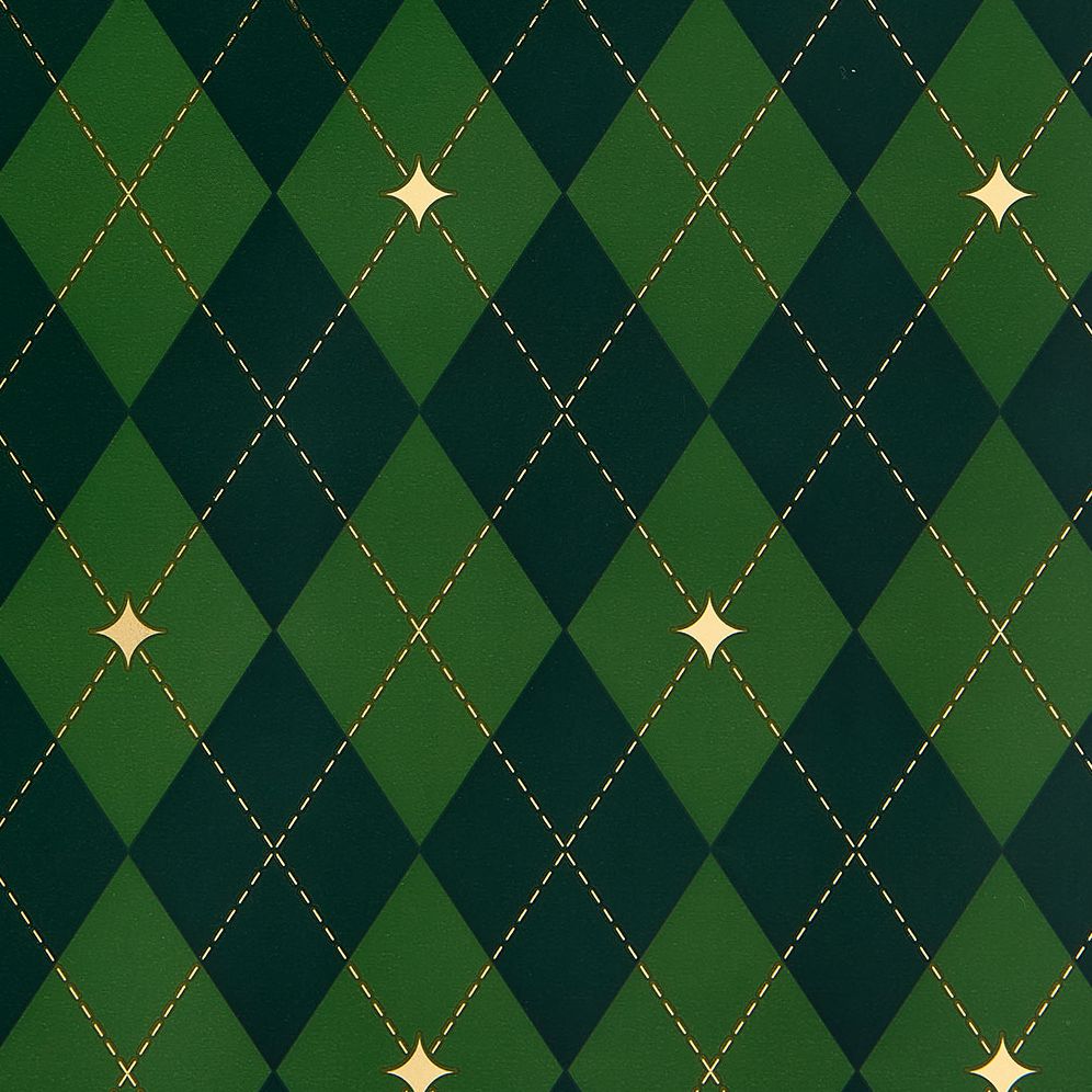 Green Argyle Continuous Roll Wrap