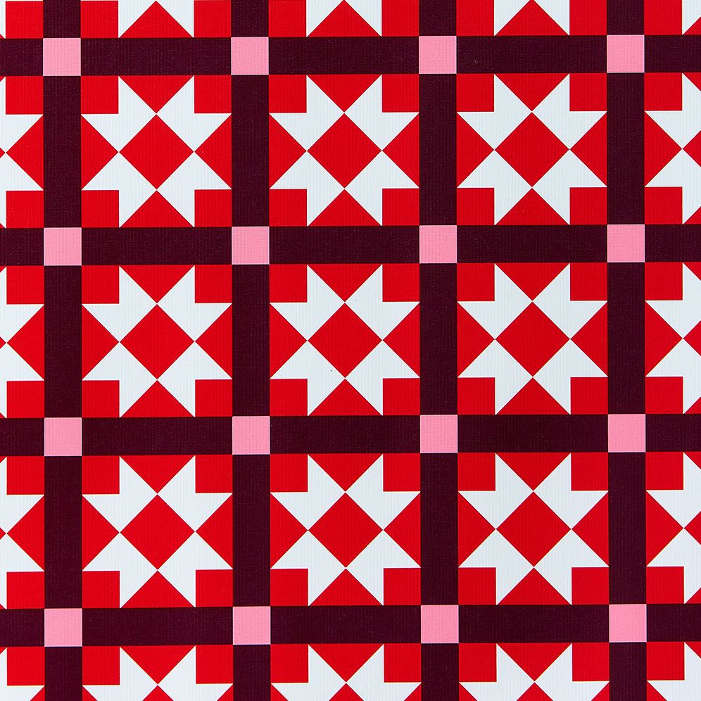 Red Quilt Textured Wrapping Paper