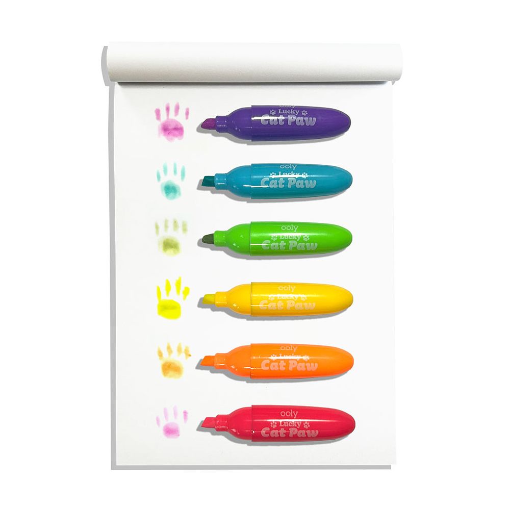 Lucky Cat Paw: Neon Highlighters - Grape Scent (Set of 6)
