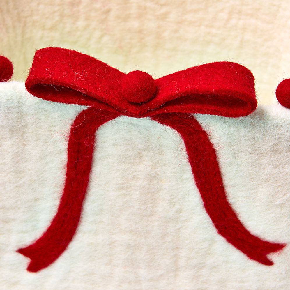 Festive Bow Felt Basket