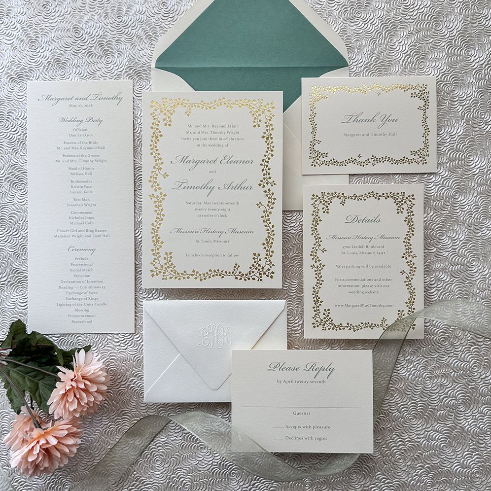 English Ivy Wedding Invitation