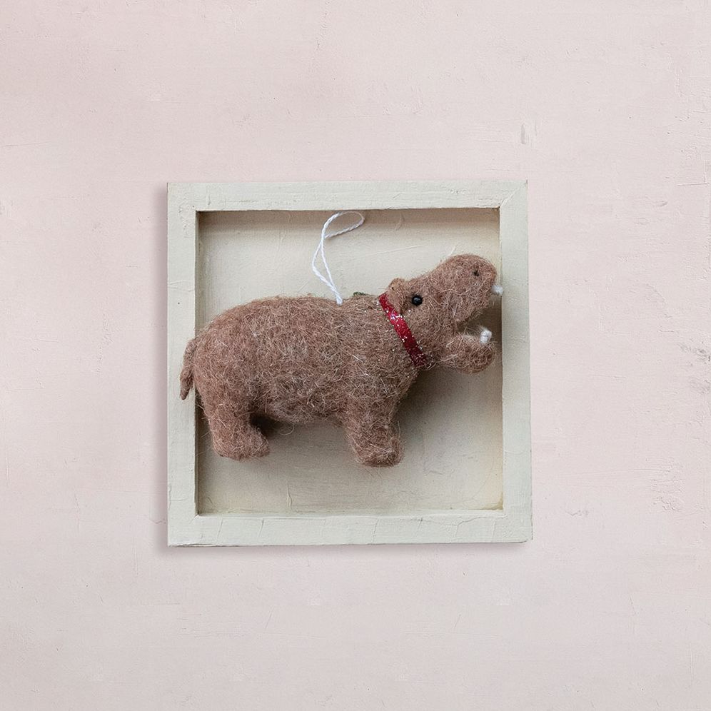 Hippo Felt Ornament