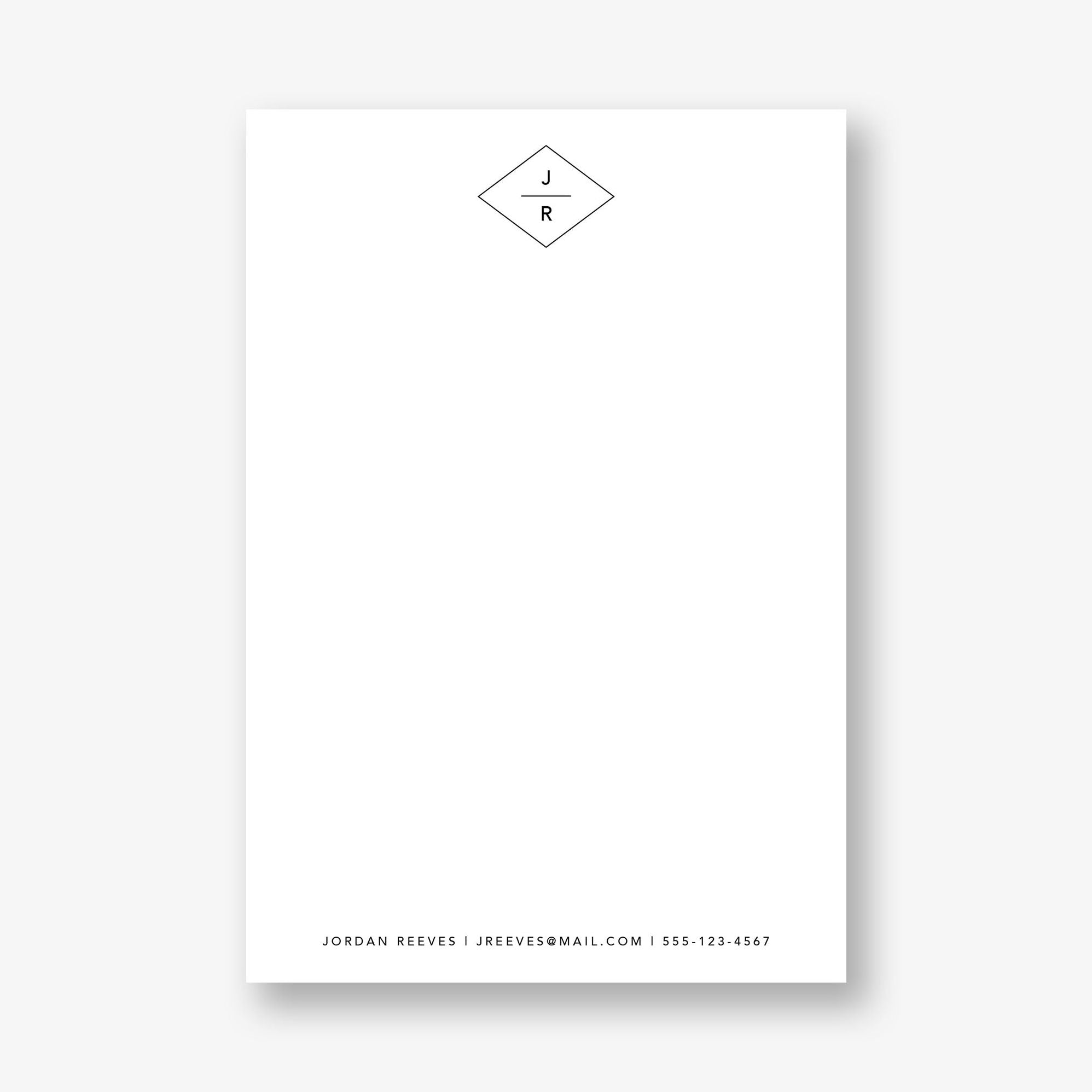 Diamond Monogram Personalized Notepad Set