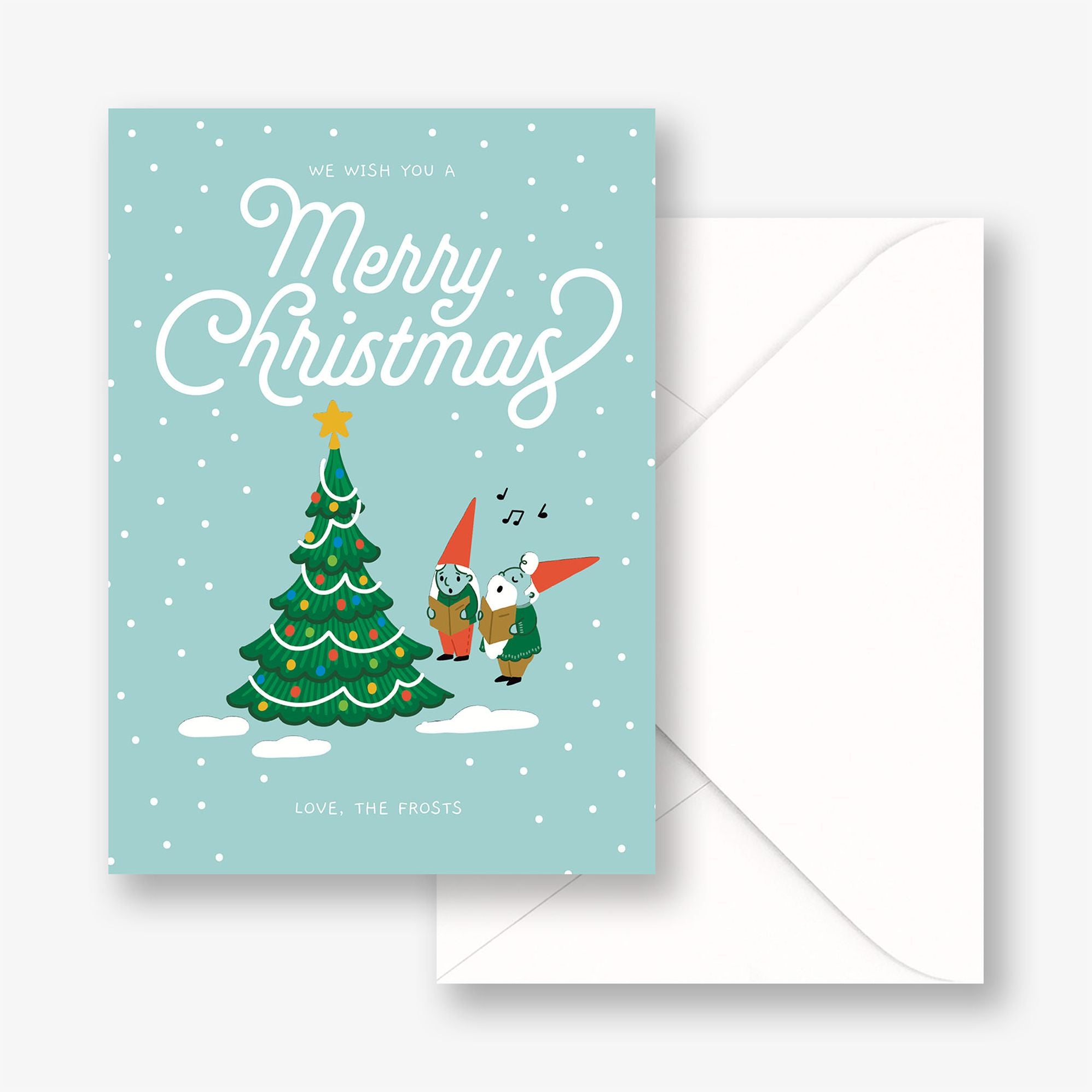 Caroling Gnomes Holiday Card
