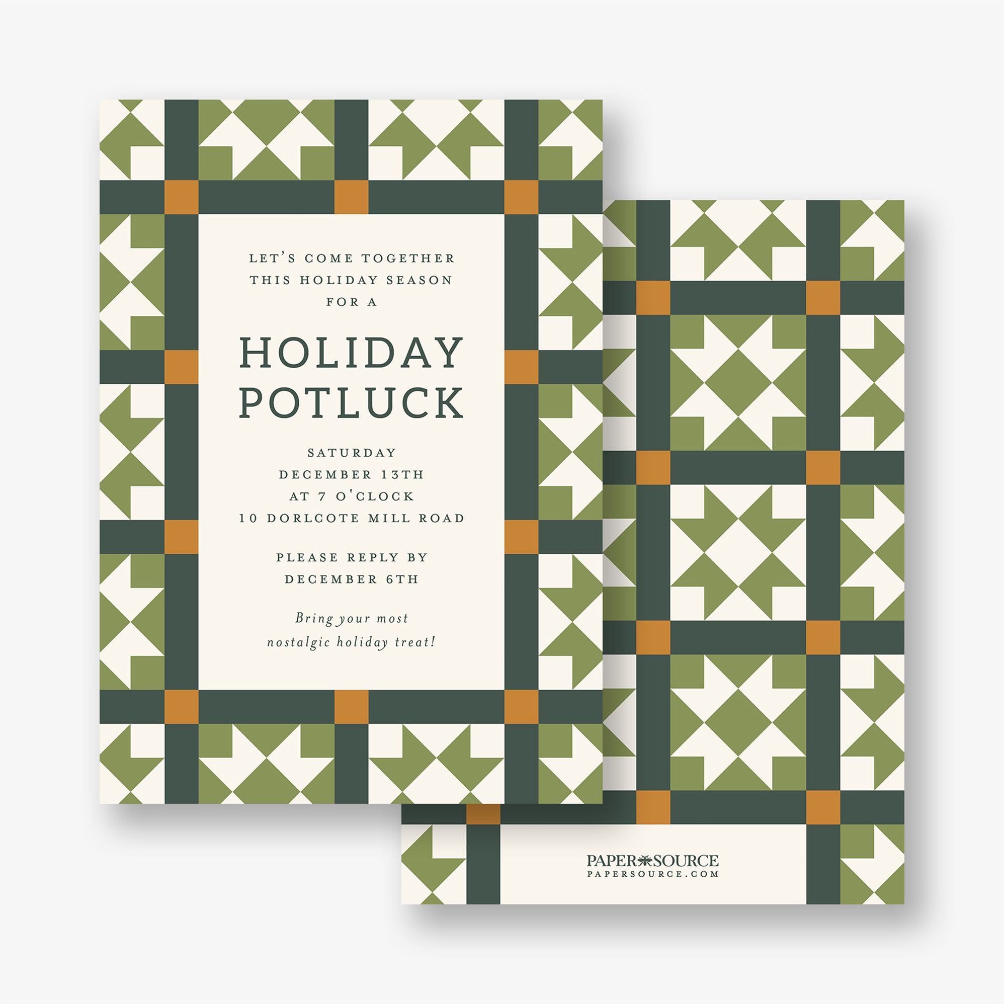 Patchwork Quilt Holiday Party Invitation