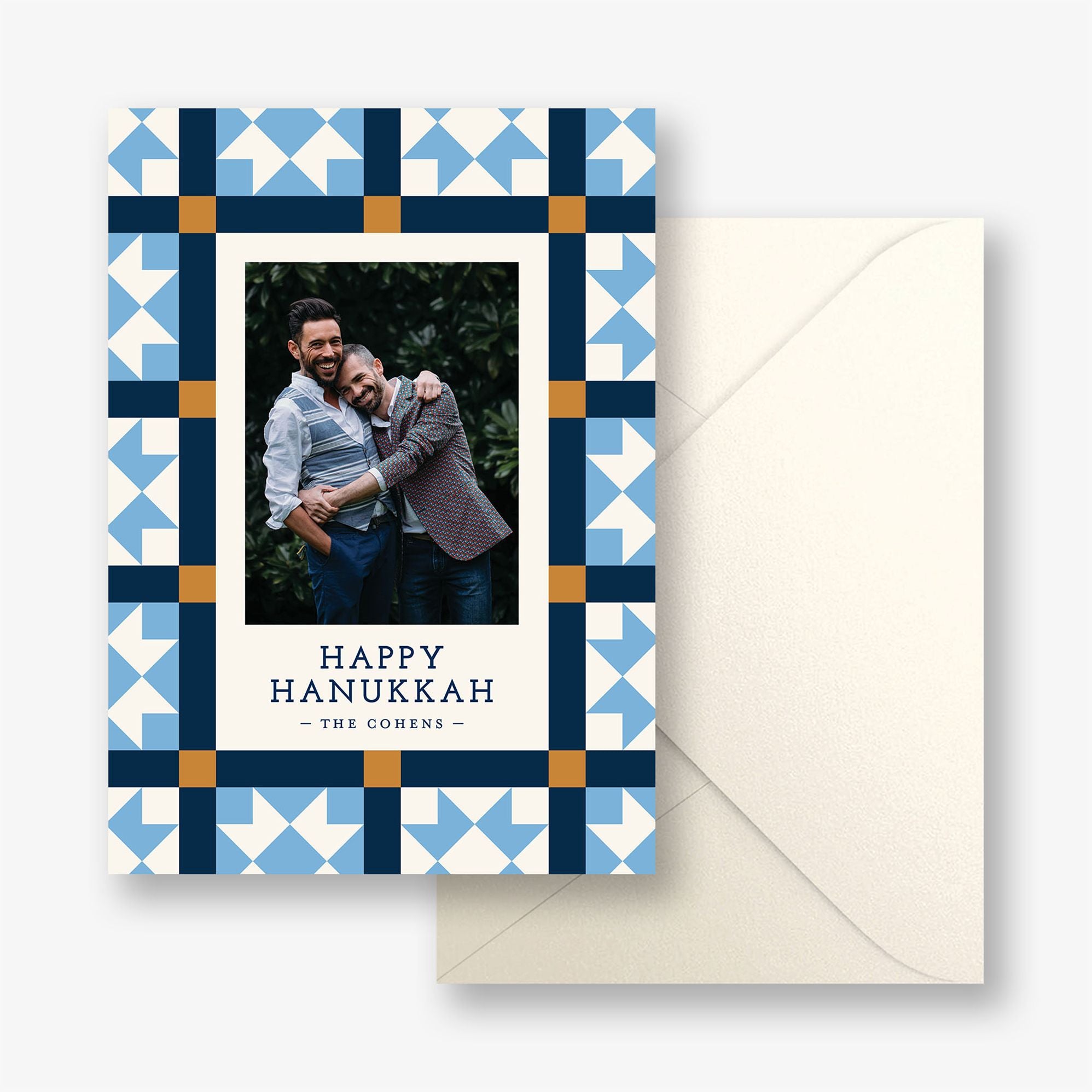 Patchwork Quilt Hanukkah Holiday Photo Card