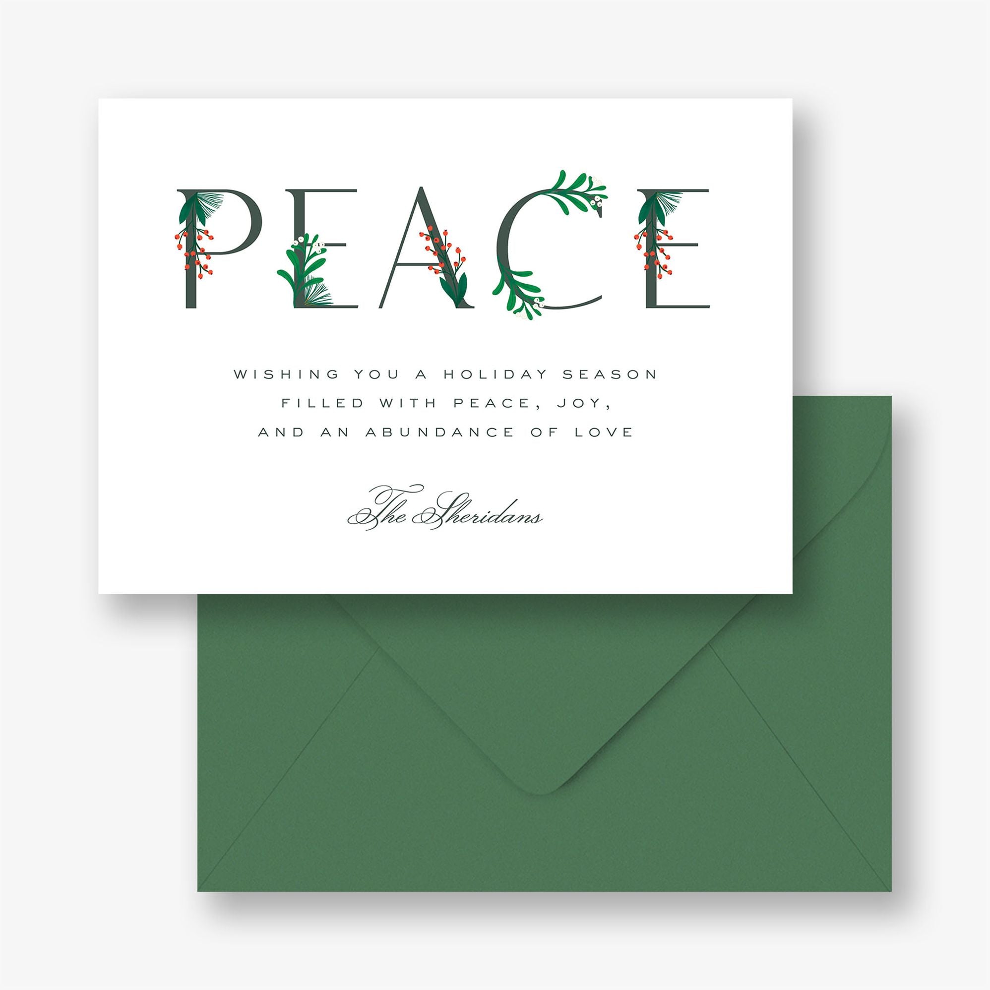 Peaceful Holly Holiday Card