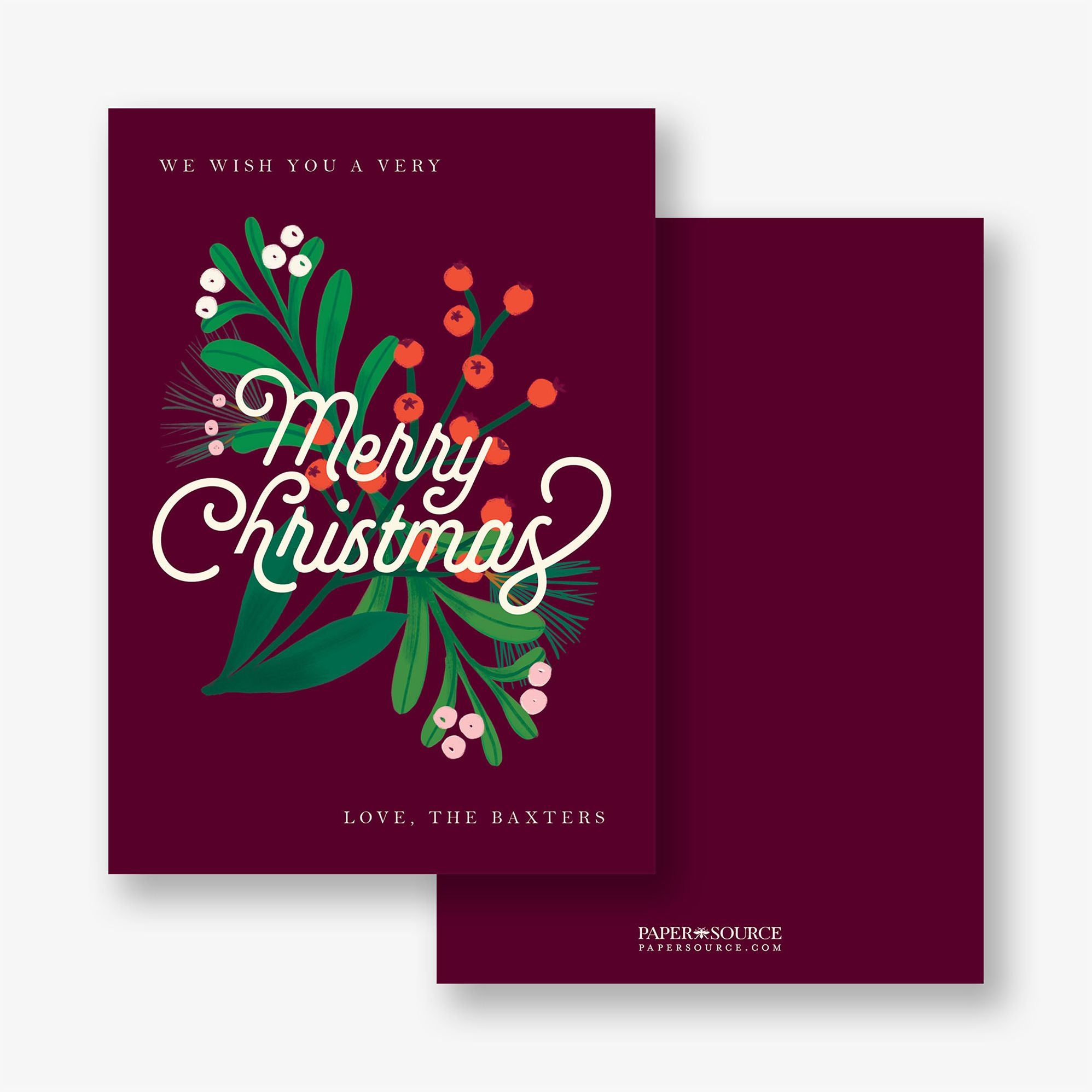Bold Holly Script Holiday Card