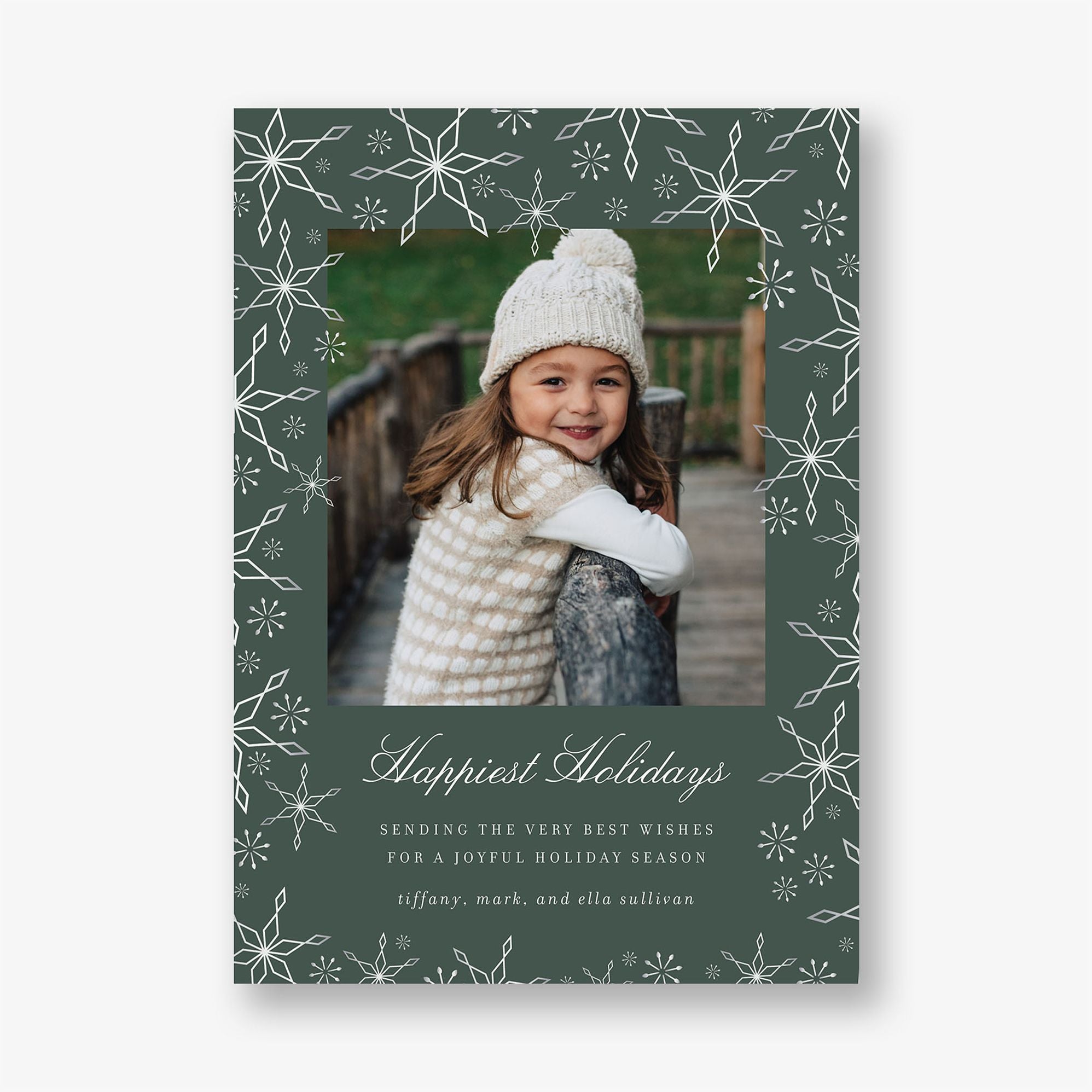 Scattered Snowflakes Foil Holiday Photo Card
