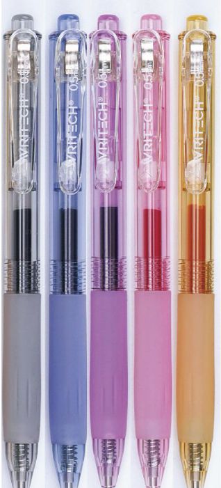 Clear Sherbert Rainbow Gel Pen S/5 - Assorted Ink