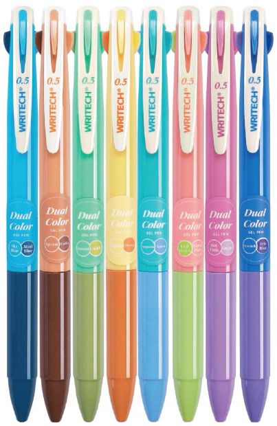 Vintage Dual Color Gel Pen S/8 - Assorted Ink
