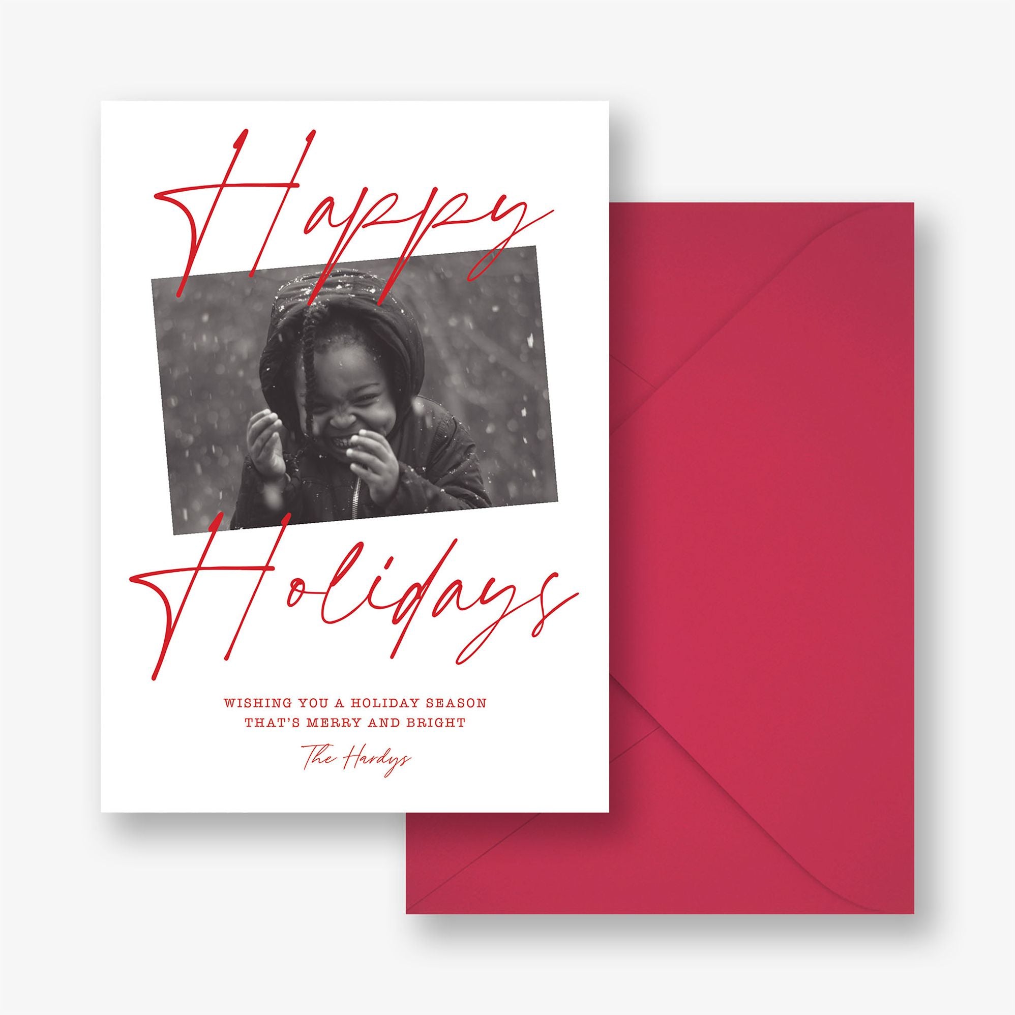Pretty Script Holiday Photo Card