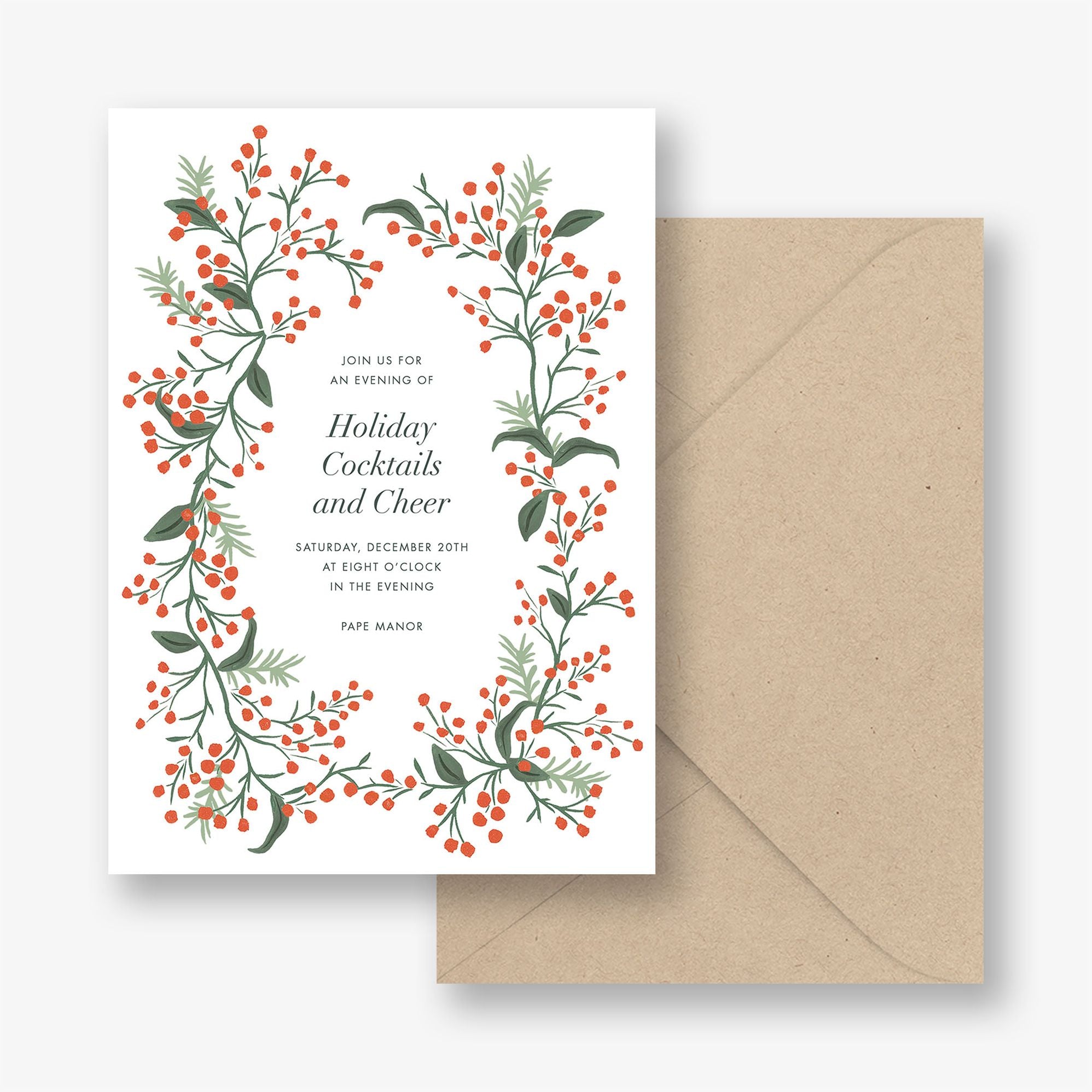 Winterberry Holiday Party Invitation