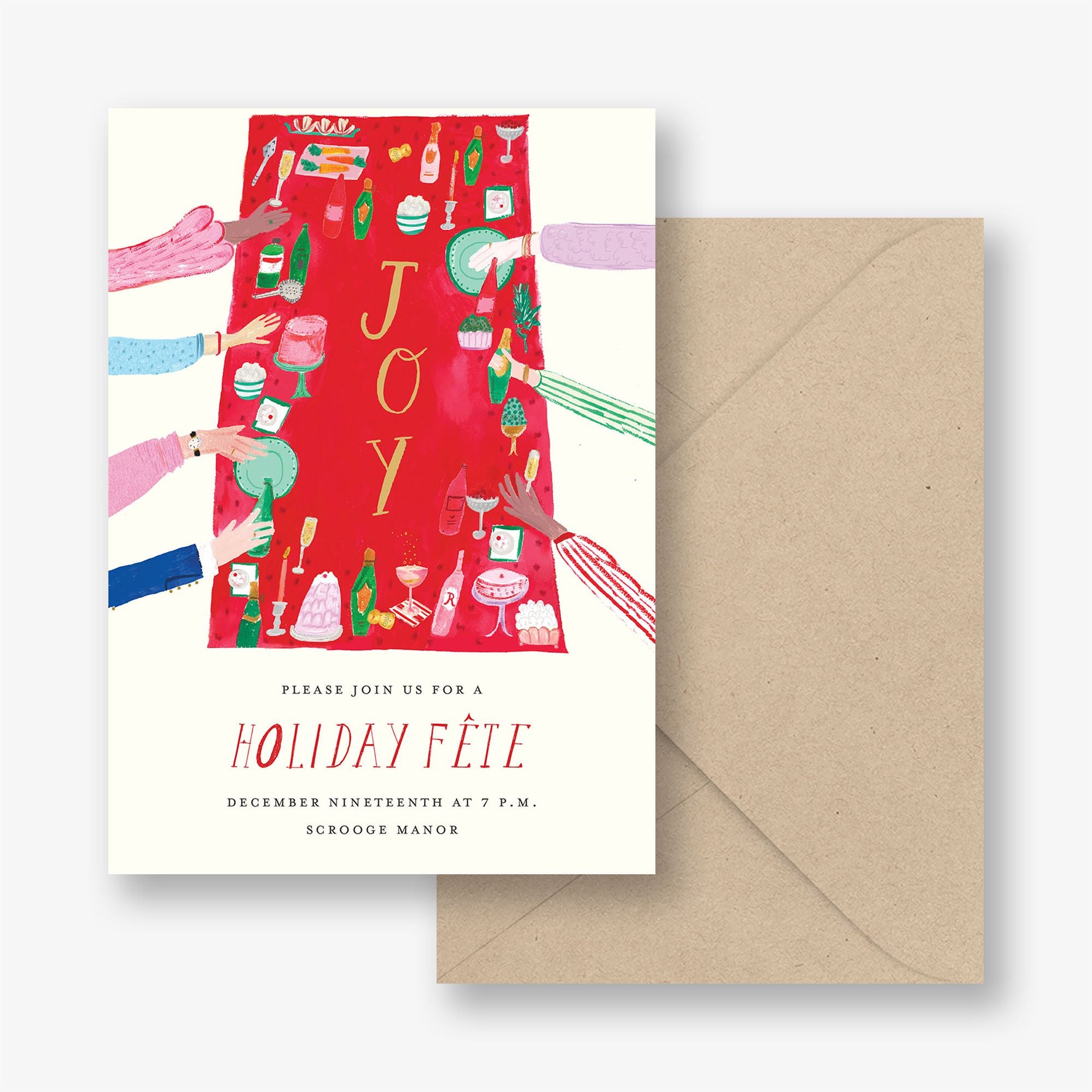Joyful Dinner Holiday Party Invitation