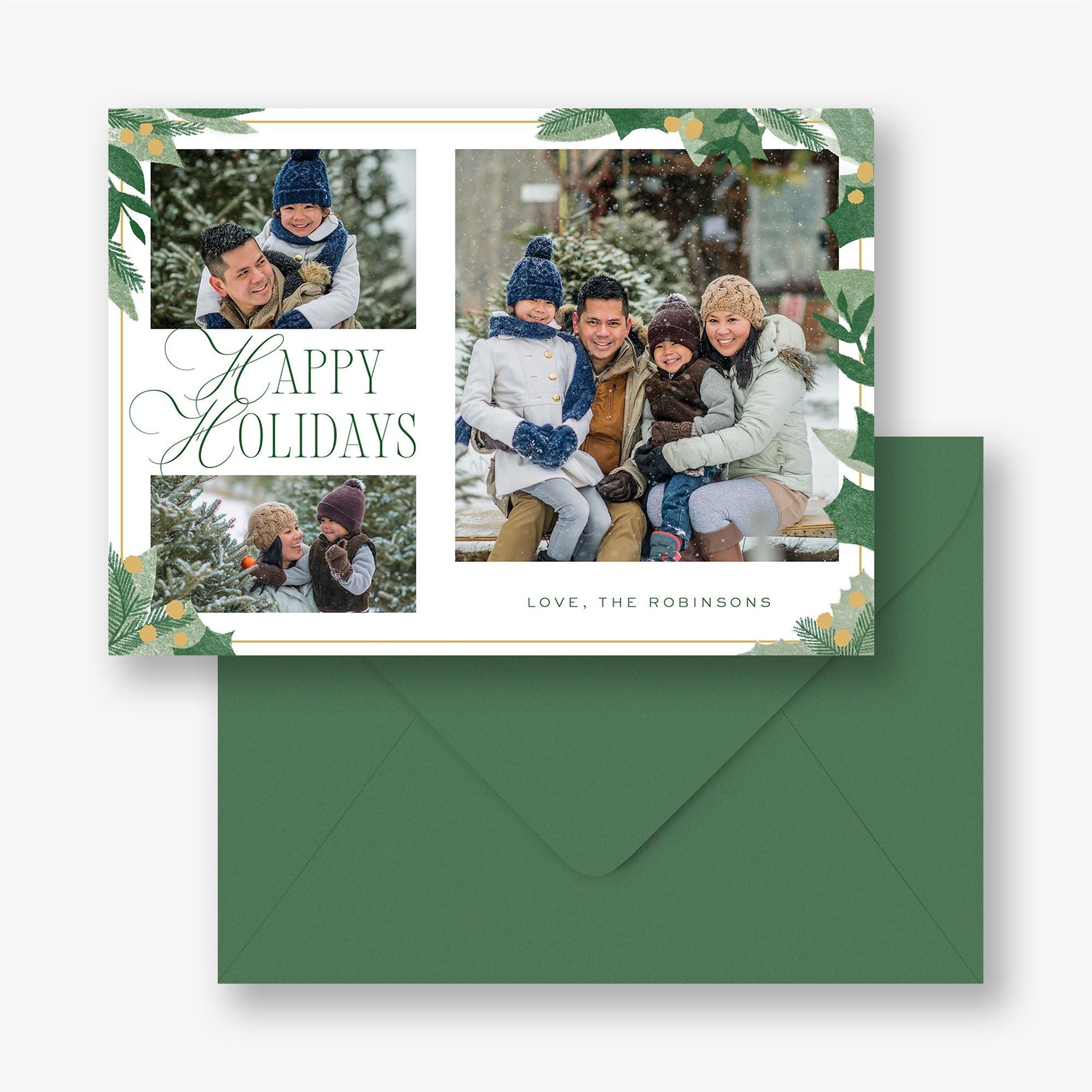 Holly Holiday Photo Card
