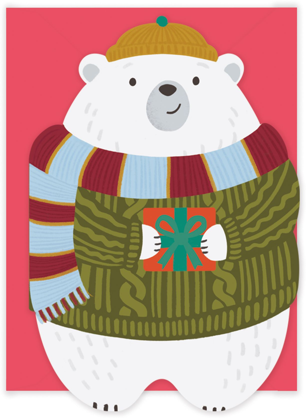 Beary Holidays Die Cut Holiday Greeting Card