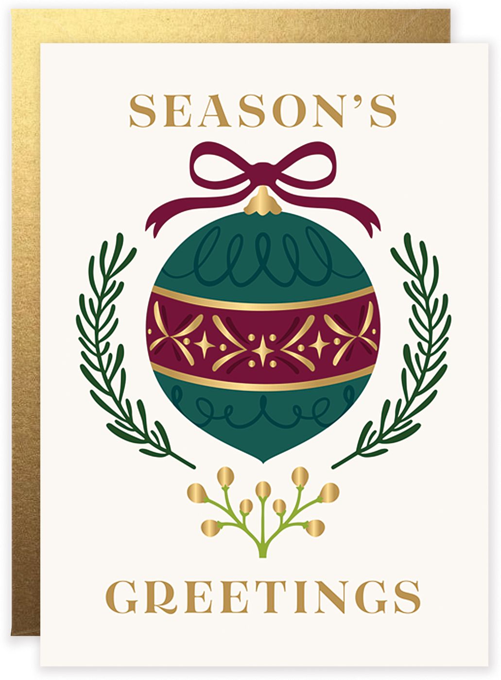 XMAS Festive Round Ornament Set A6 OFF FOIL EMB