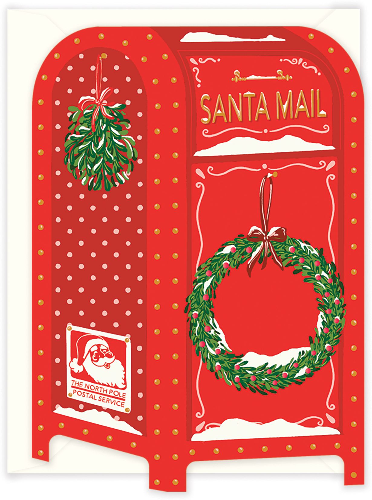Sending Wishes Die Cut Mailbox Holiday Greeting Card