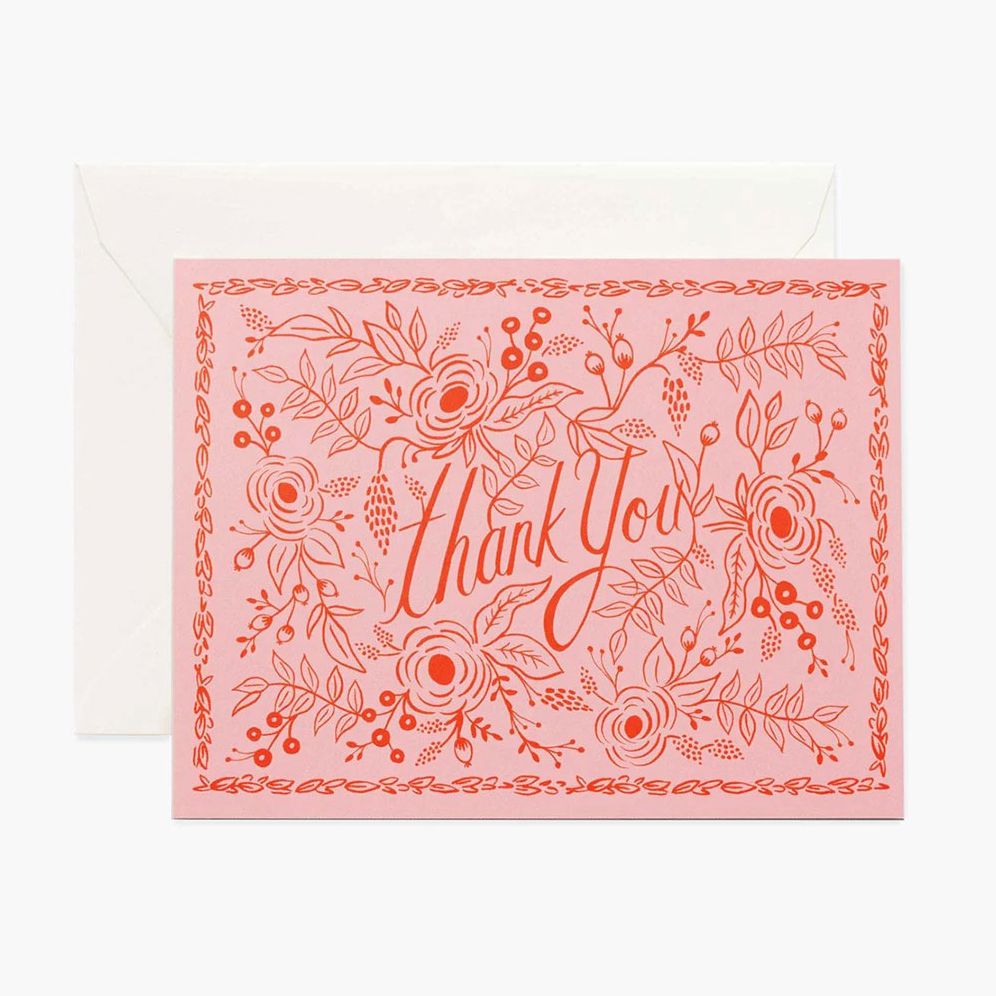 Rosé Thank You Greeting Card