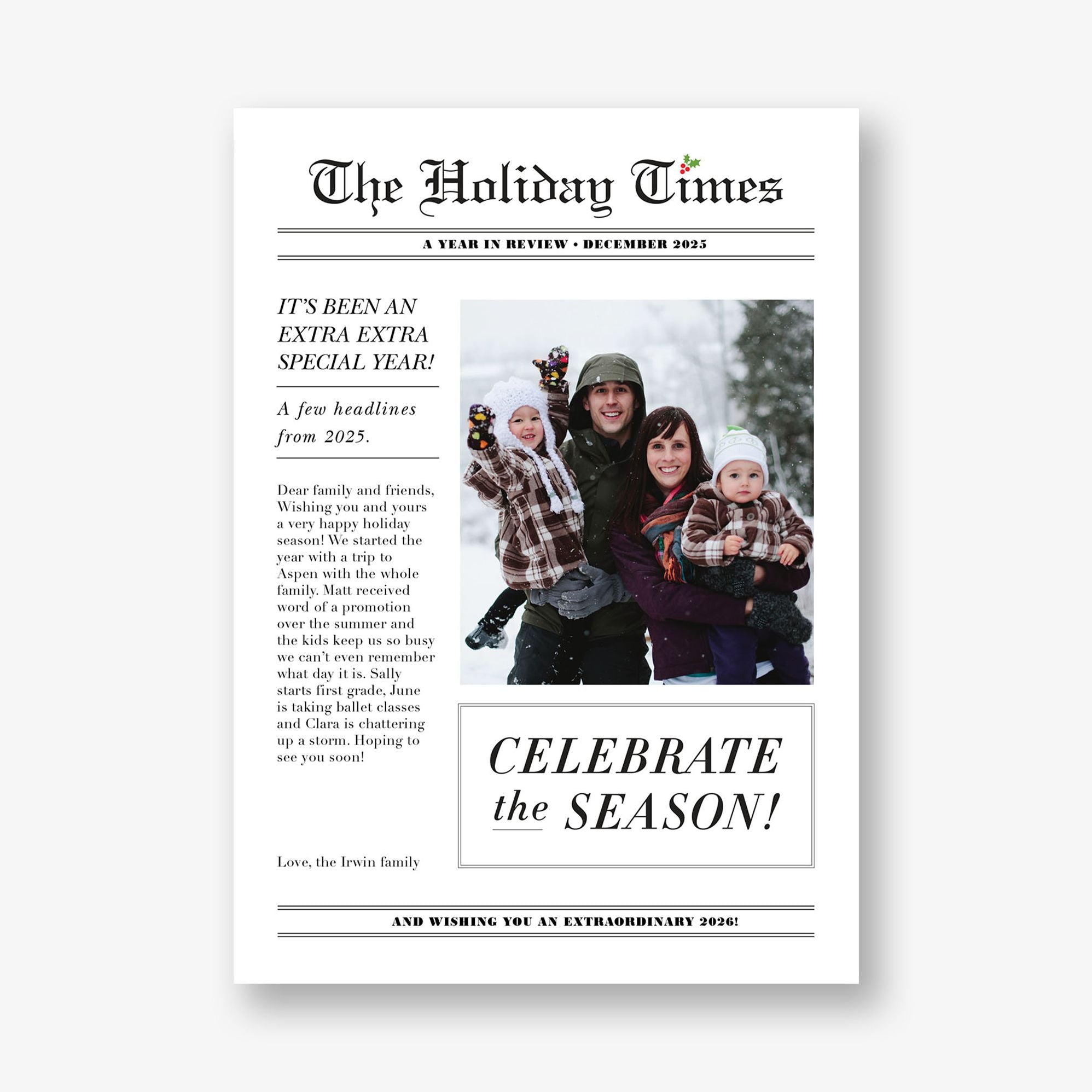 Holiday Times Photo Card