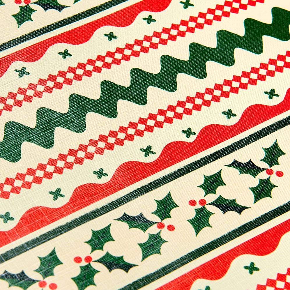 Holly Ricrac Textured Wrapping Paper