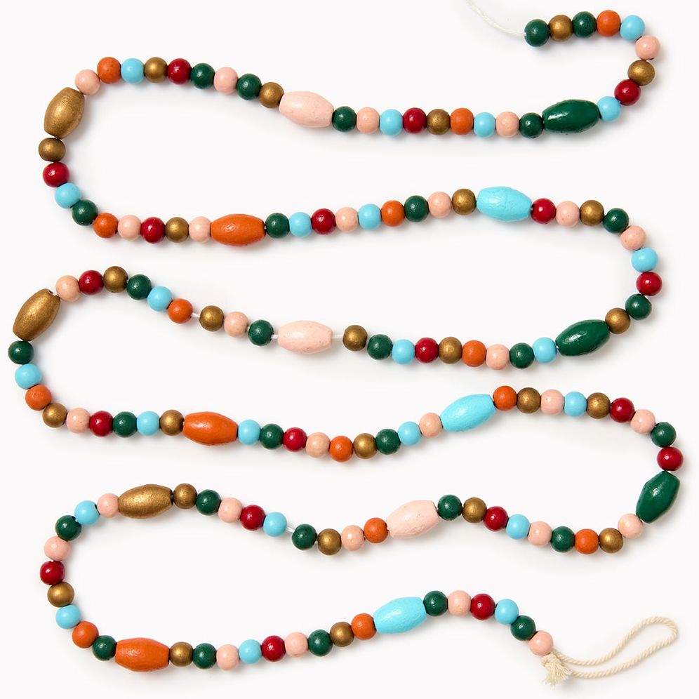 Holiday Wood Bead Garland
