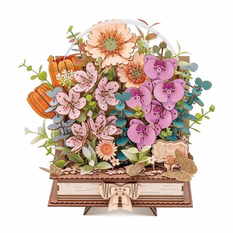 DIY Wooden Bloom Craft Wooden Blooming Book