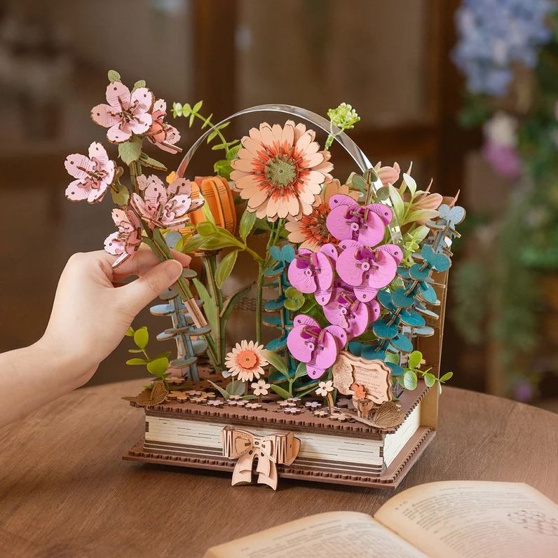 DIY Wooden Bloom Craft Wooden Blooming Book