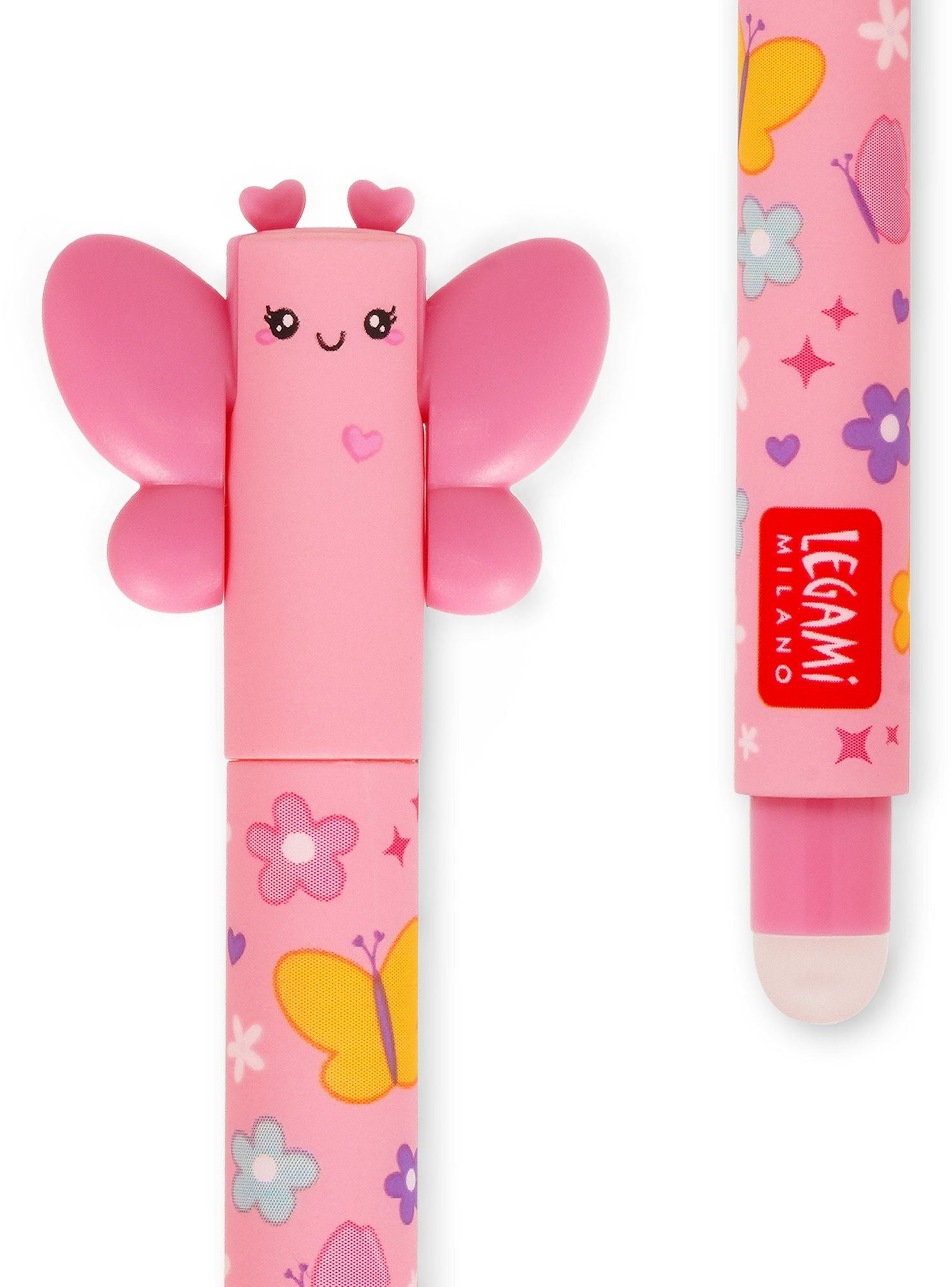 Butterfly Erasable Gel Pen - Pink Ink
