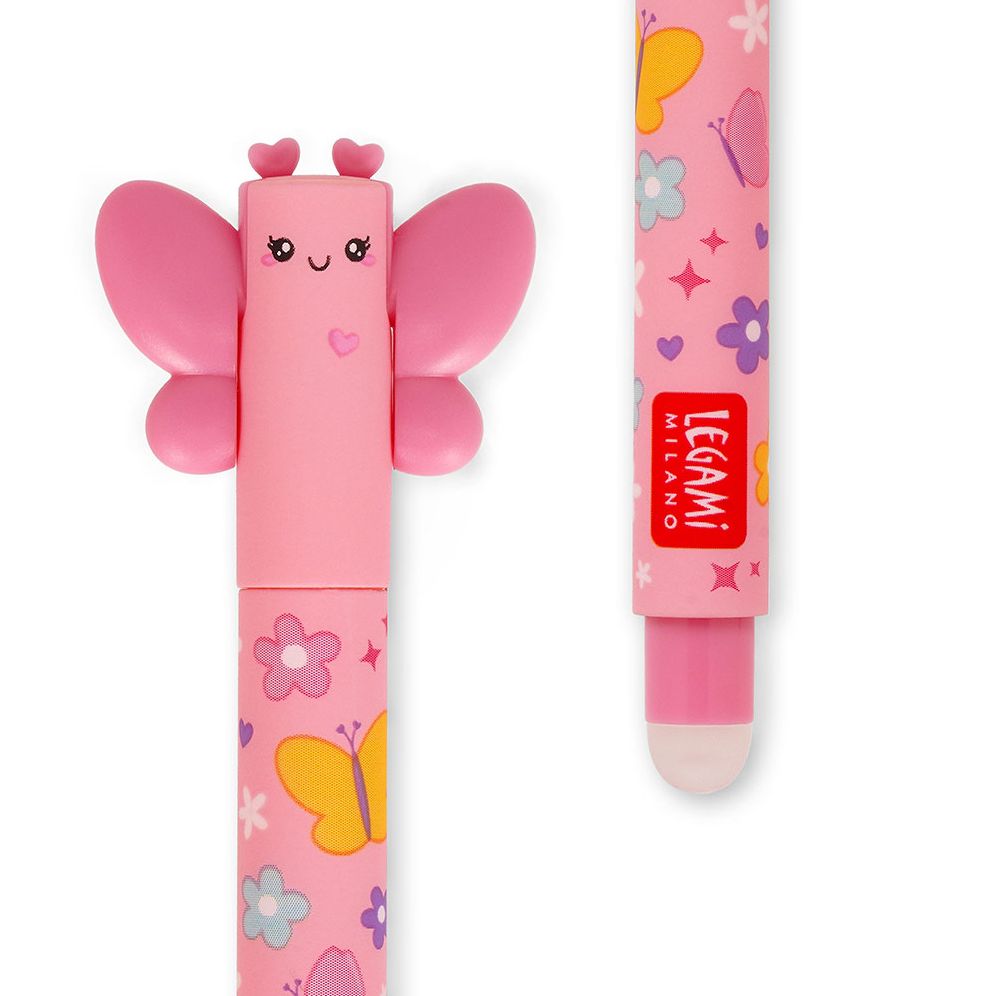 Butterfly Erasable Gel Pen - Pink Ink