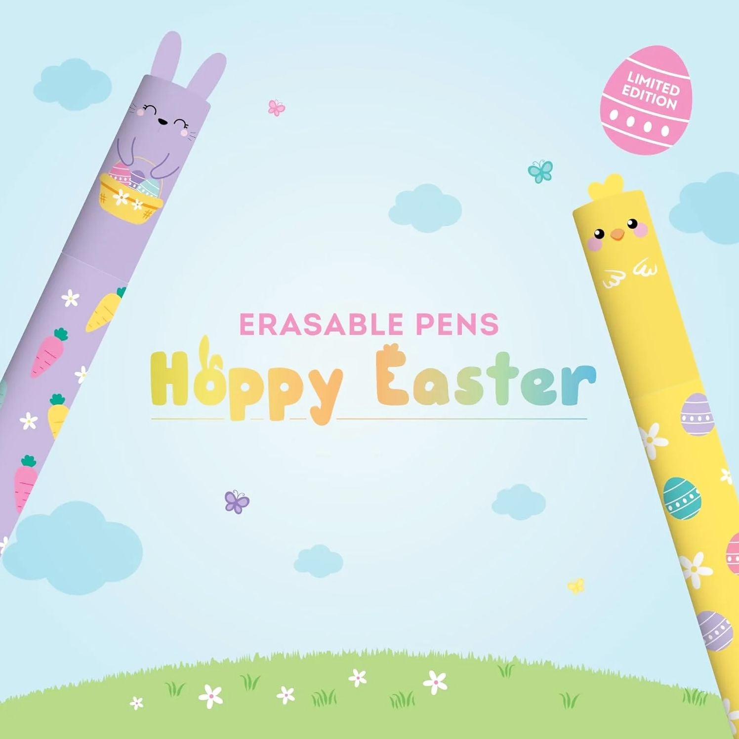 SET OF 2 ERASABLE GEL PENS - HOPPY EASTER