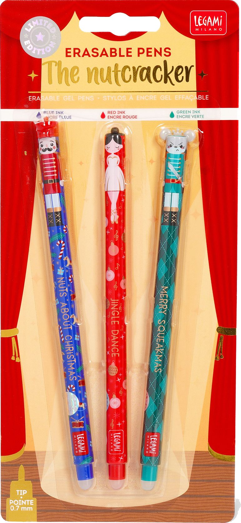 Set of 3 Erasable Christmas Gel Pens | Paper Source