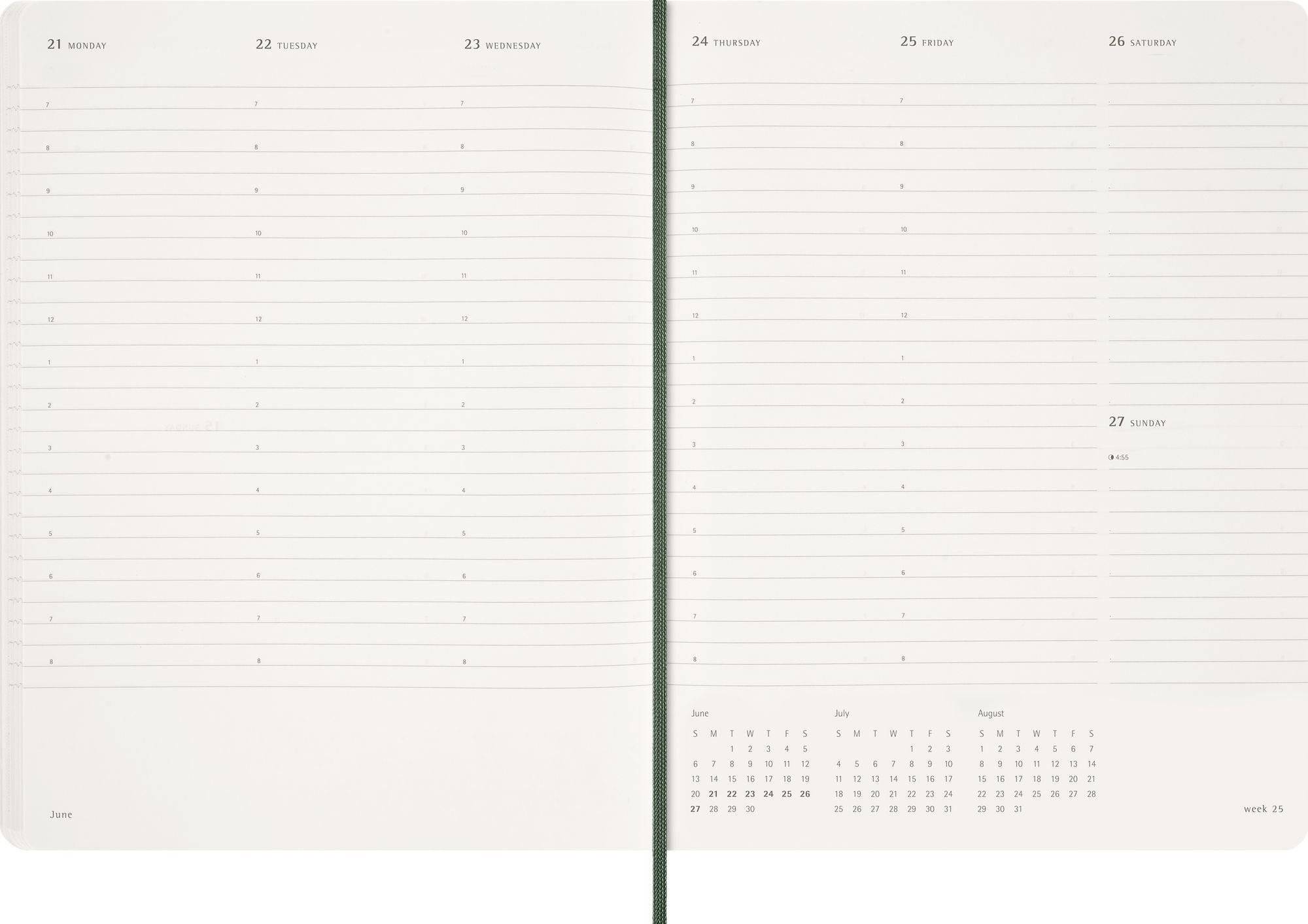 2027 Moleskine 15-Month Essential Planner, Soft Cover, Weekly Vertical, XXL (8.5" x 11"), Myrtle Green, 128 pages