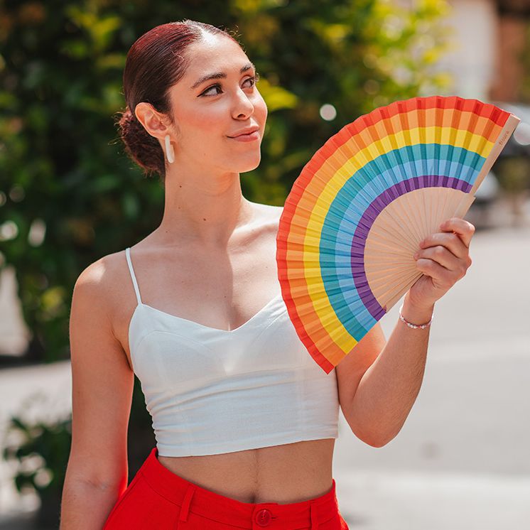 Rainbow Hand Fan
