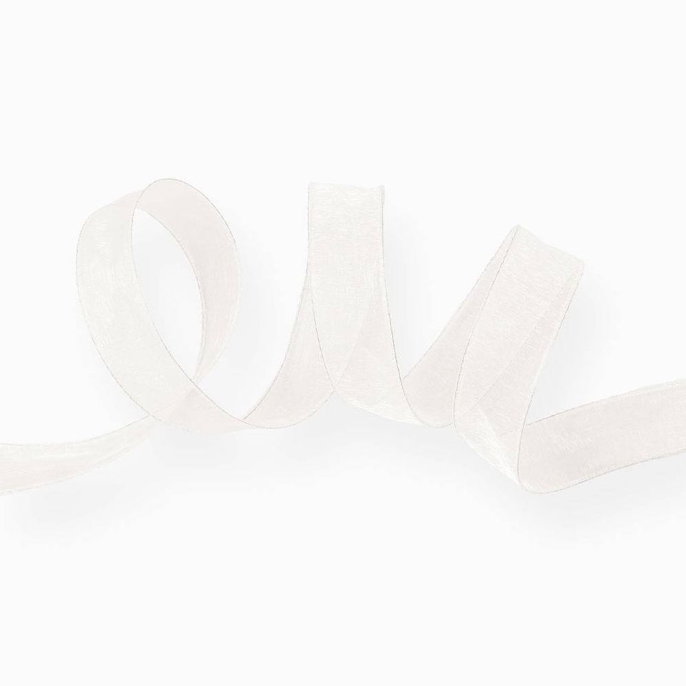 Cream Organdy Wired Ribbon 1" 10 YD