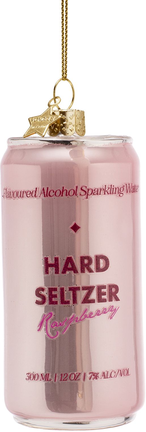 Glass Ornament, Hard Seltzer Raspberry