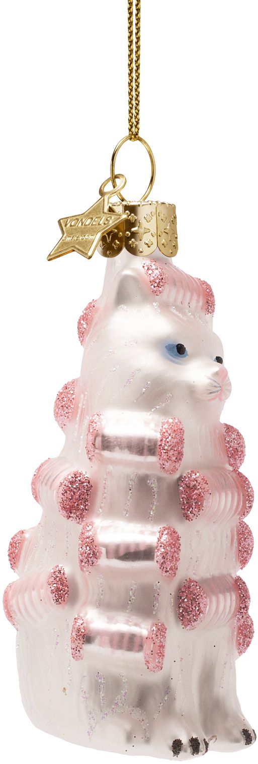 Glass Ornament, Beauty Cat with Curlers